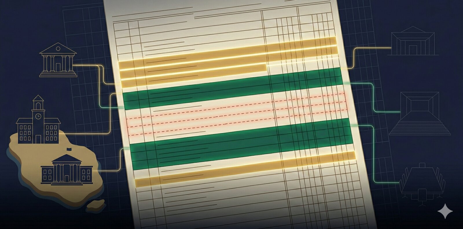 The Ledger — IRS filing data mapped against public-record context
